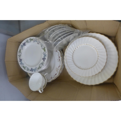 768 - A Royal Doulton dinner and teawares, forty-six pieces, sets include Adrian, Burgundy and Strasbourg ... 