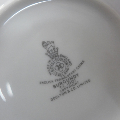 768 - A Royal Doulton dinner and teawares, forty-six pieces, sets include Adrian, Burgundy and Strasbourg ... 