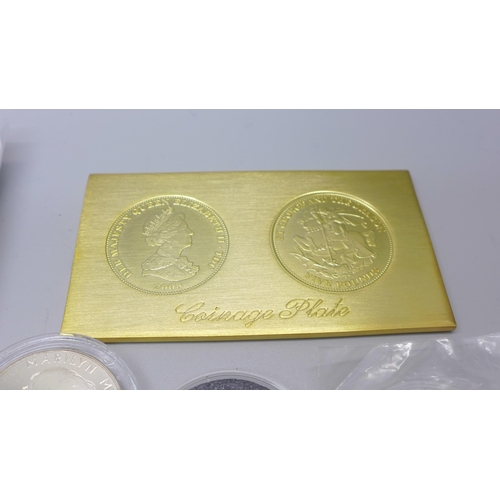 844 - A collection of coins and medallions