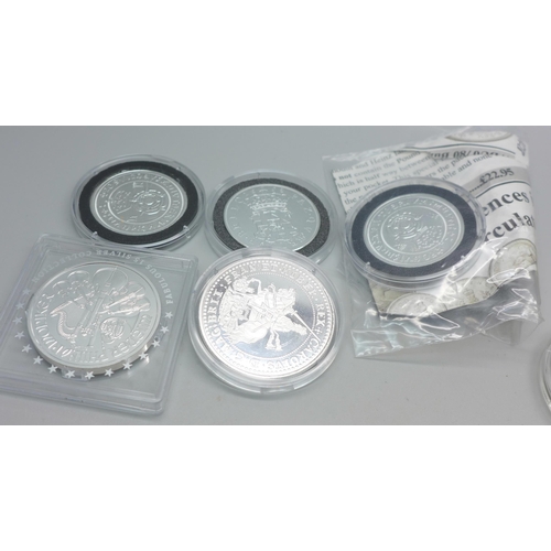 844 - A collection of coins and medallions