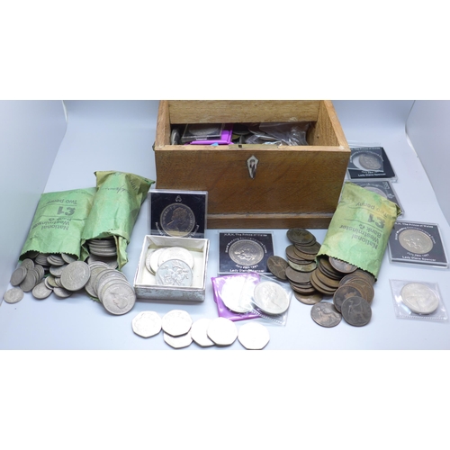 846 - A collection of coins including commemorative crowns