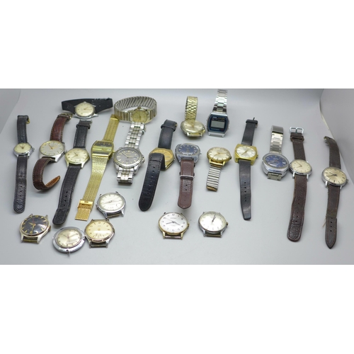 852 - A collection of wristwatches including Ingersoll, Timex, Kienzle, Junghans, Sekonda, Seiko, Smiths E... 