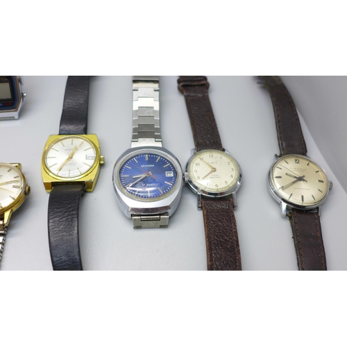 852 - A collection of wristwatches including Ingersoll, Timex, Kienzle, Junghans, Sekonda, Seiko, Smiths E... 
