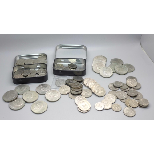 859 - Assorted collectable 50p coins including London Olympics and a collection of crowns including Church... 