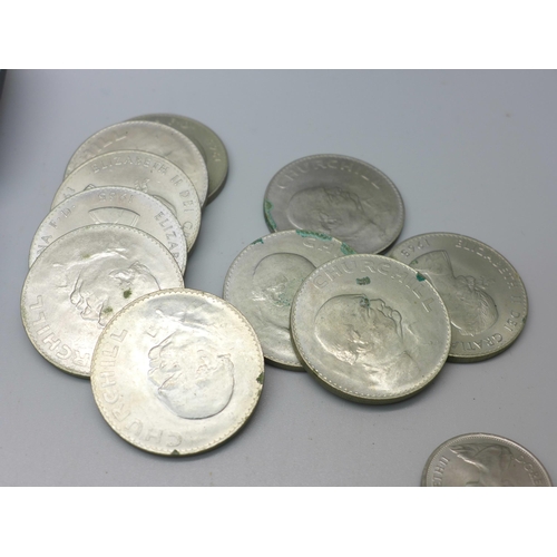 859 - Assorted collectable 50p coins including London Olympics and a collection of crowns including Church... 