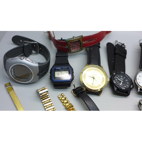 863 - A collection of wristwatches including Casio digital