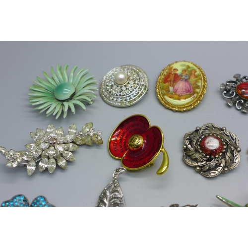 870 - A collection of brooches including Scottish