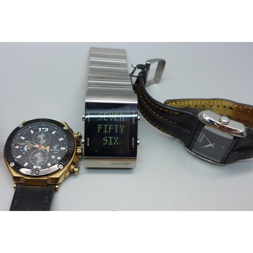 871 - Eight wristwatches including Benyar and a digital