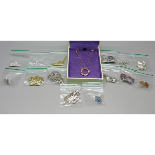 874 - 925 sterling silver earrings, bracelets and necklaces