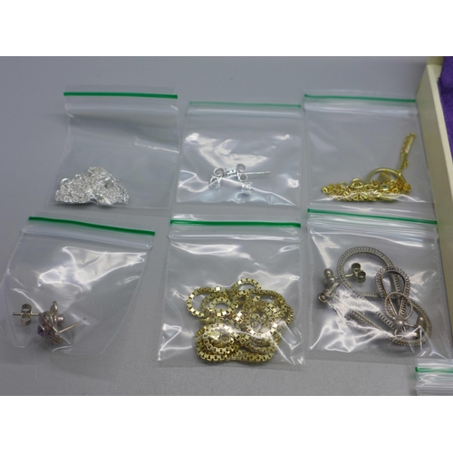 874 - 925 sterling silver earrings, bracelets and necklaces