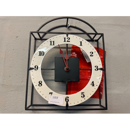 1353 - A black and white dial table/wall clock, H 27cms (ET34409)   #