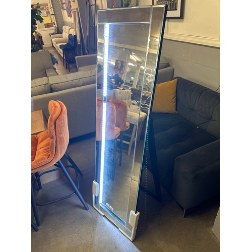 1387 - A cheval mirror with LED lights, H 158 x W 44 (LED916CHEVAL49)   #