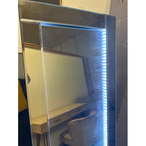 1387 - A cheval mirror with LED lights, H 158 x W 44 (LED916CHEVAL49)   #