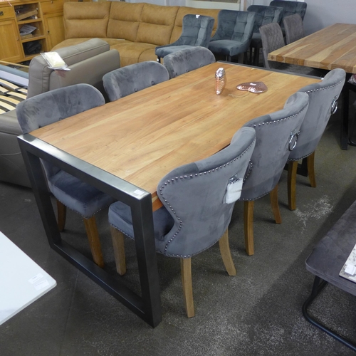 1439 - A Fire 2.0 dining table with a set of six Arlo dining chairs * this lot is subject to VAT