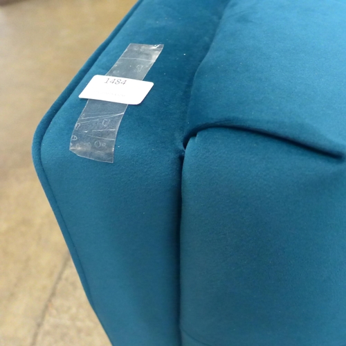 1484 - A Grace turquoise velvet 2.5 seater sofa * this lot is subject to VAT RRP £1349