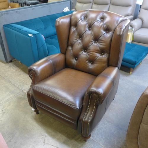 1486 - A Buckingham chestnut leather power reclining wingback armchair * this lot is subject to VAT RRP £10... 