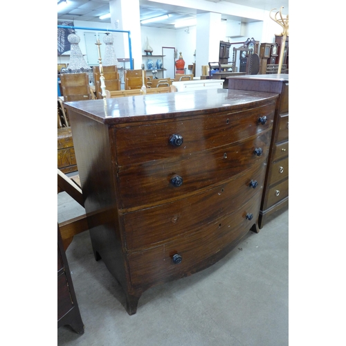 143 - A George III mahogany bow front chest of drawers