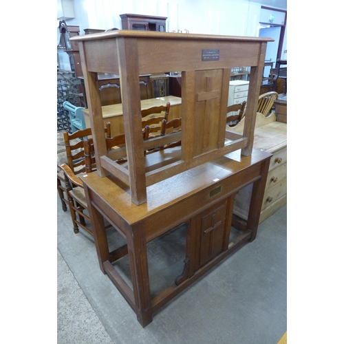 148 - Two Gothic style oak church altar tables