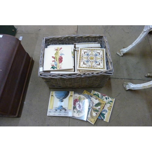 256 - Assorted Victorian style ceramic tiles