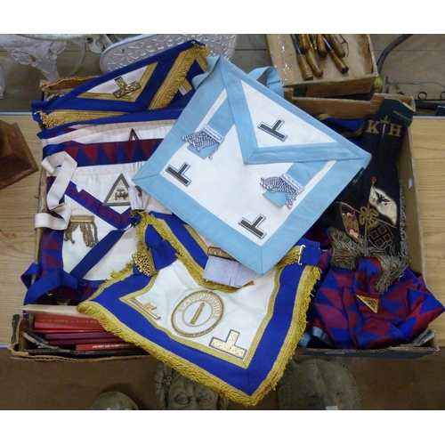 270 - Two boxes of Masonic regalia