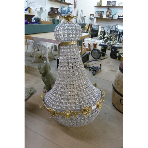 273 - A large French Empire style bag shaped chandelier