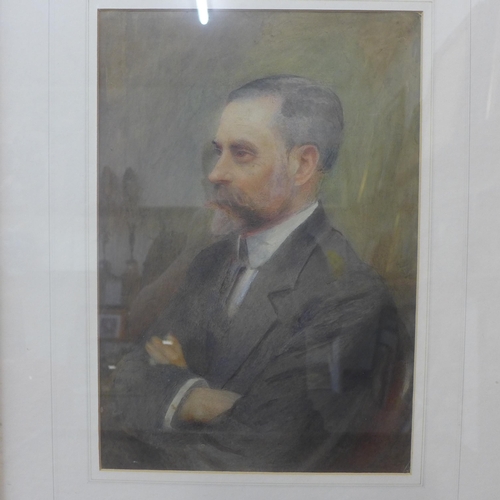 278 - English School, portrait of a gentleman, watercolour, framed