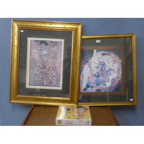 291 - Two Gustav Klimt prints and a 