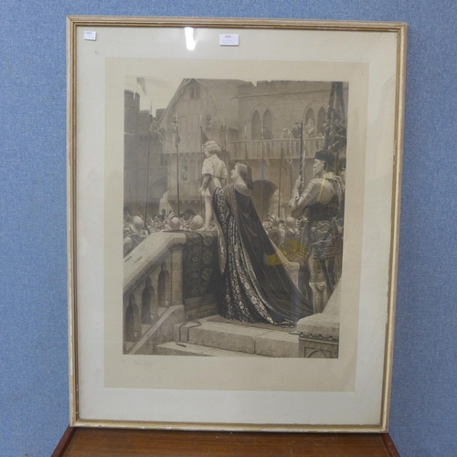 294 - A signed Blair Leighton Pre-Raphaelite print and one other, framed