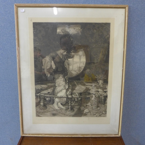 294 - A signed Blair Leighton Pre-Raphaelite print and one other, framed