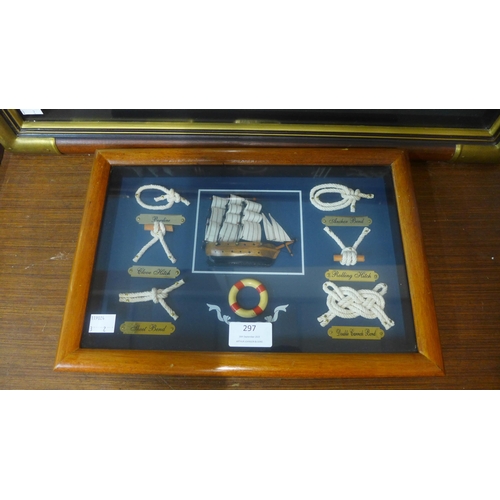 297 - Two framed nautical knot dioramas