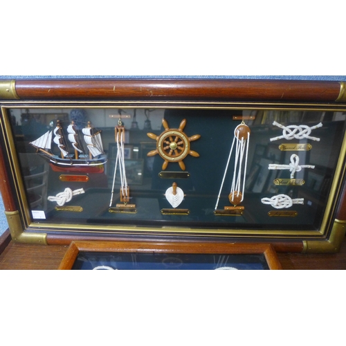 297 - Two framed nautical knot dioramas