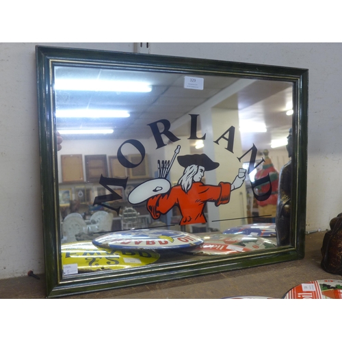 329 - A Morland advertising mirror