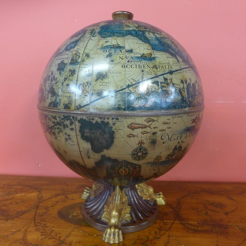 346 - A table top terrestrial globe cocktail cabinet