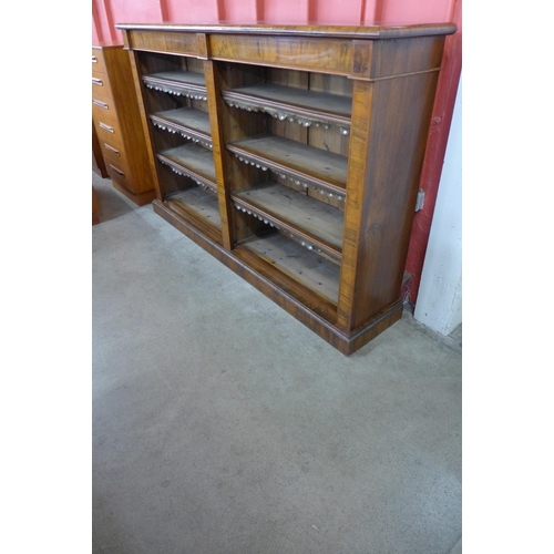 71 - A Victorian inlaid walnut open bookcase