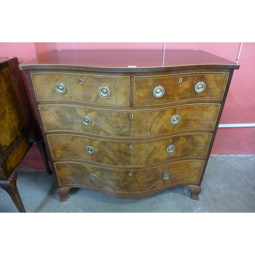 88 - A George III inlaid mahogany serpentine chest of drawers. With non-transferable Standard Ivory Decla... 