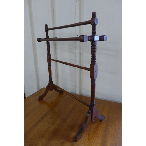 94 - A Victorian mahogany towel rail