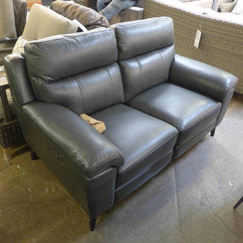 1442 - A Grace Grey Leather 2 Seater Power Recliner, original RRP £791.66 + vat (4182-20) *This lot is subj... 