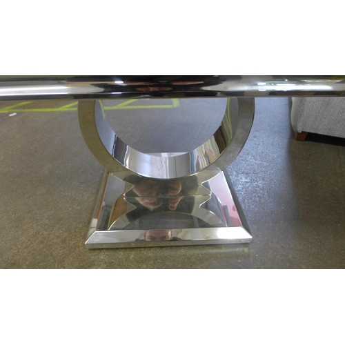 1463 - A marble effect lamp table with chrome base