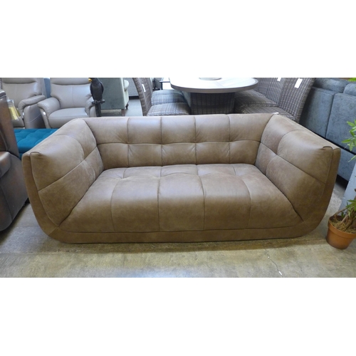 1464 - A Leo mocha leather two seater sofa * this lot is subject to VAT RRP £2859