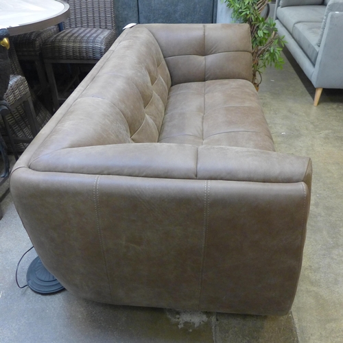 1464 - A Leo mocha leather two seater sofa * this lot is subject to VAT RRP £2859