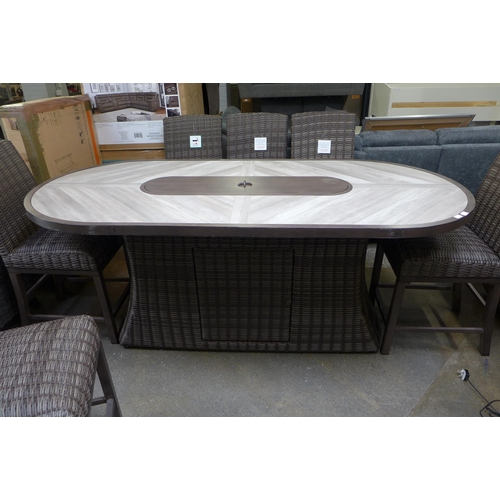 1465 - A Sunvilla Orvell 9 piece High Dining Fire Set, original RRP £2083.33 + vat - slight marks to table ... 