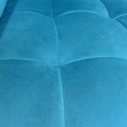 1484 - A Grace turquoise velvet 2.5 seater sofa * this lot is subject to VAT RRP £1349