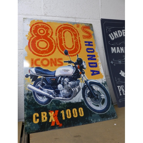 2072 - A Honda tin plate sign * This lot is subject to VAT