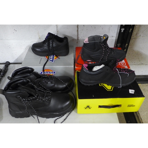 2102 - Four pairs of safety work boots including Dickies work boots