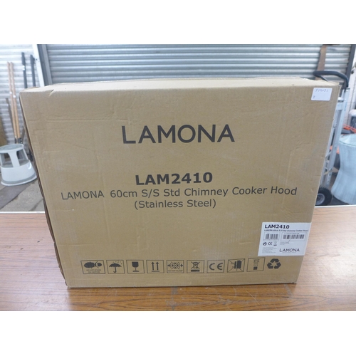 2268 - A Lamona 60cm stainless steel standard chimney cooker hood (LAM2410)