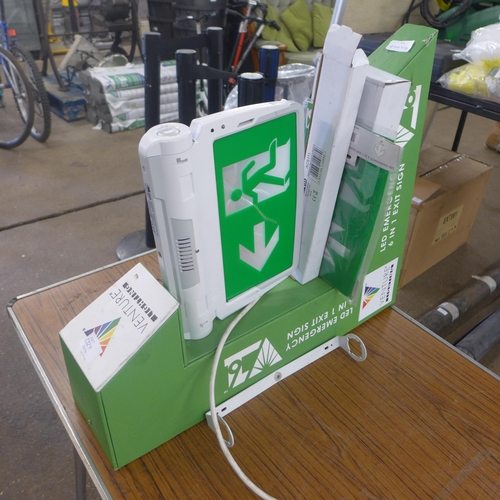 2328 - Venture lighting:- emergency 6-in-1 exit signs with accessories