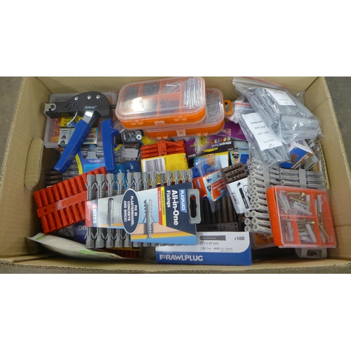 2333 - A quantity of DIY wall fixings including Plasplug wall plugs, all-in-one fixing kits, rawl plug, uni... 