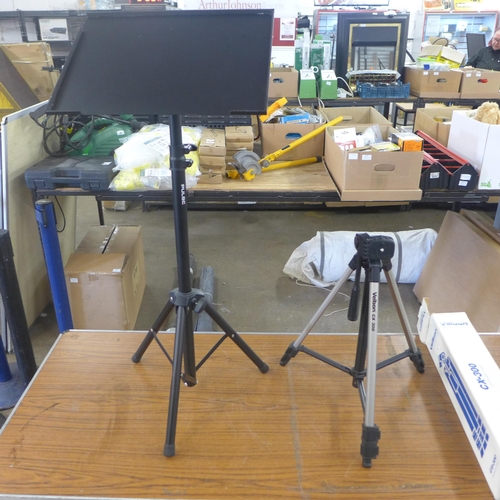 2342 - A Velbon CX-300 lightweight tripod, boxed and a Pulse tripod laptop stand