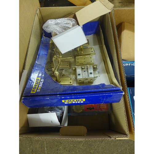 2369 - A quantity of brass and chrome door handles including Focus, Euro Hardware, etc.