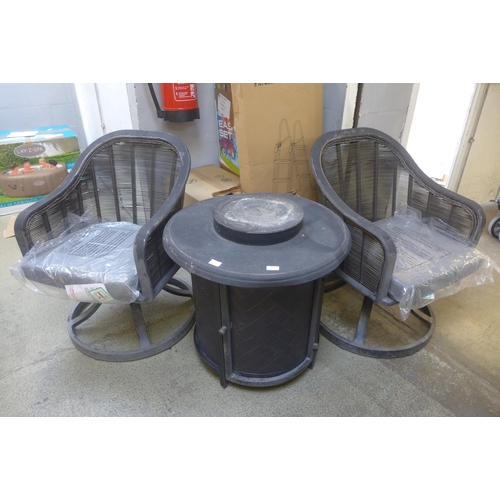 1583 - Agio Paris 3 piece Fire Chat Set, original RRP £608.32 + vat (4182-8) (Heavily used, missing scatter... 